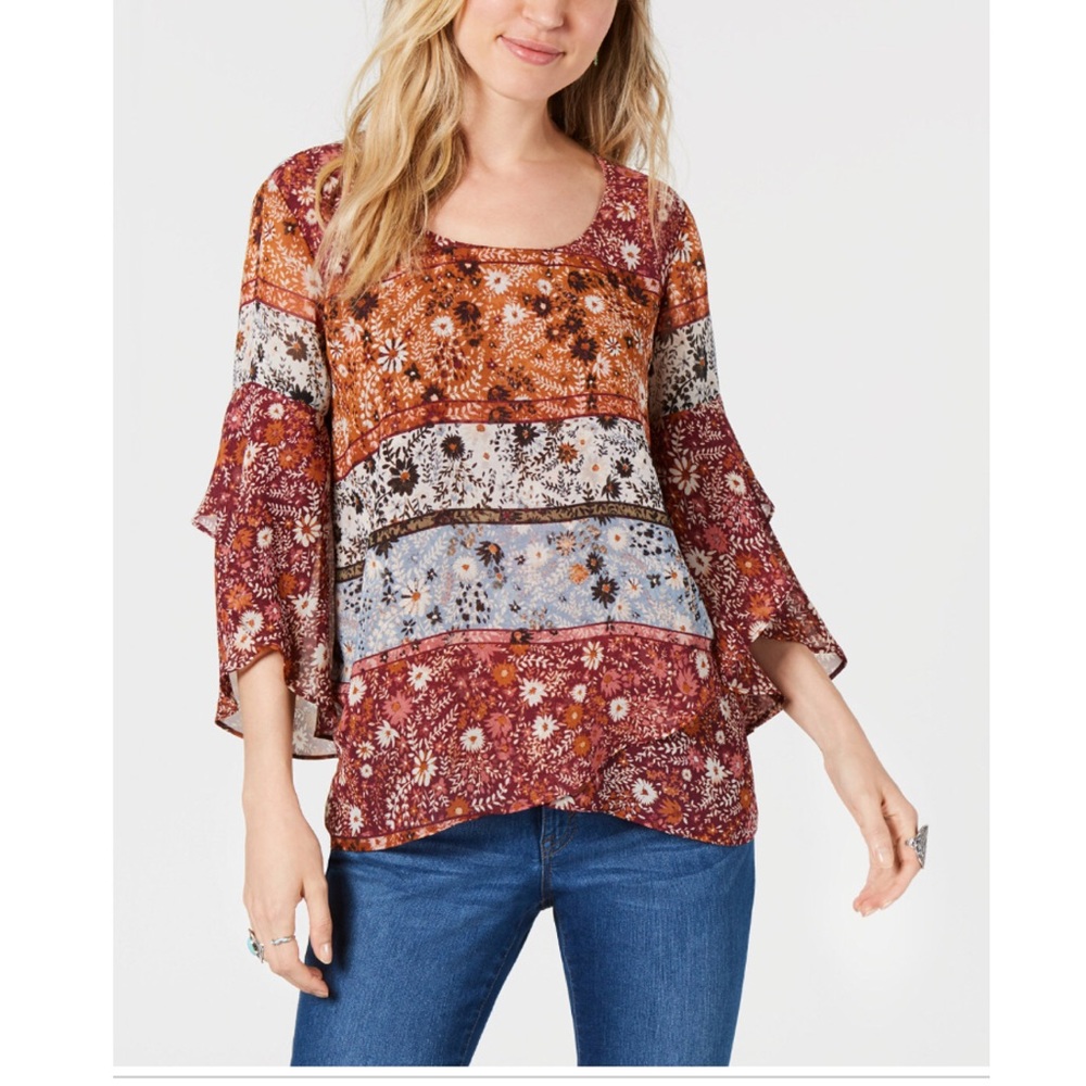 Style & Co Petite Asymmetrical Hem Top PXL